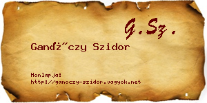 Ganóczy Szidor névjegykártya